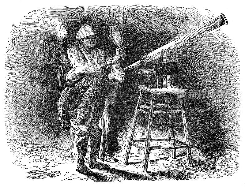 1876年日本的天文学家用望远镜观测