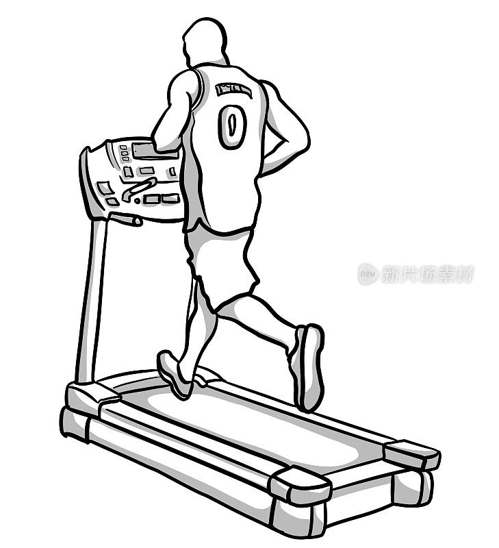运动员在跑步机上训练