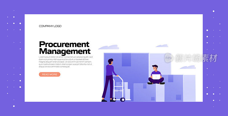 采购管理概念矢量插图登陆页模板，网站横幅，广告和营销材料，在线广告，业务演示等。