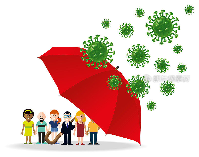 保护人们免受冠状病毒感染的保护伞