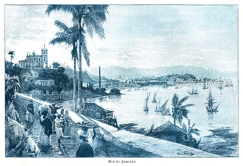 1889年里约热内卢瓜纳巴拉湾的城市街道