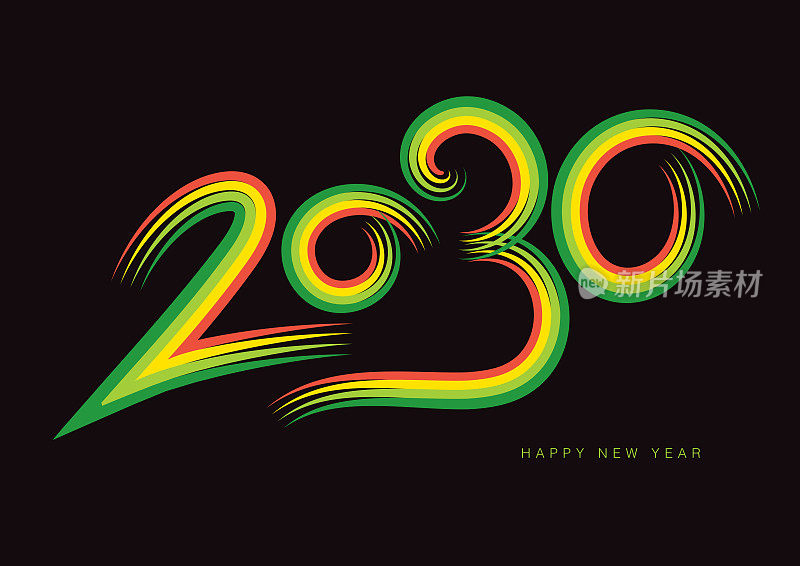 2030新年庆祝活动，排版文字2030字体，文字排版2030，节假日，日历2030封面模板，问候文字创意设计，书法数字2030矢量