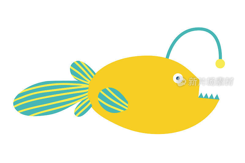 向量琵琶鱼插图