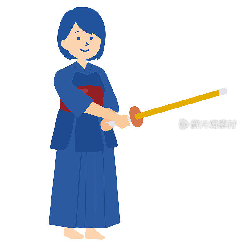 一个女孩在做剑道的插图，剑道俱乐部