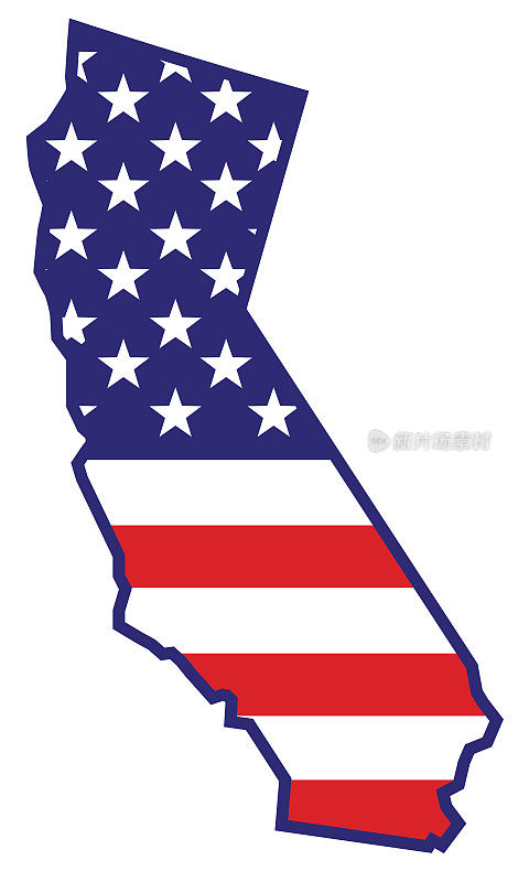美国国旗加州地图概述