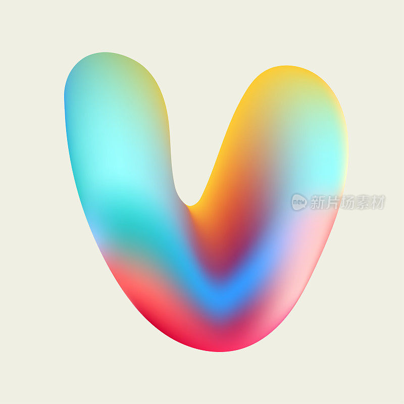 抽象字母表非晶V字母设计