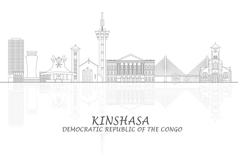 刚果民主共和国金沙萨的天际线全景图