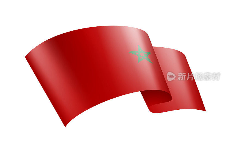 摩洛哥国旗丝带。摩洛哥国旗头旗。矢量股票插图
