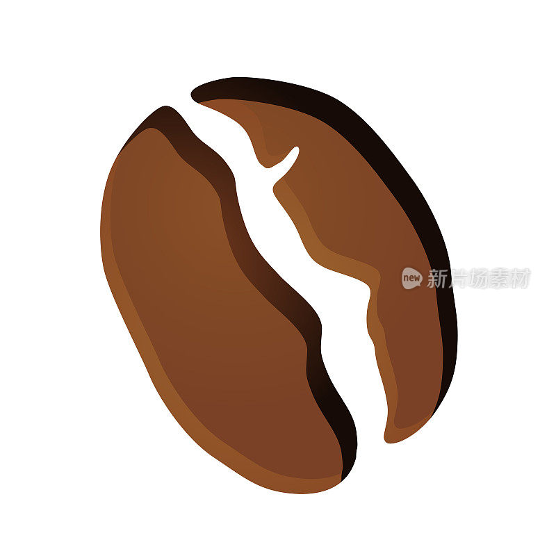 咖啡豆图标。咖啡制造，咖啡馆和餐馆的咖啡豆矢量插图