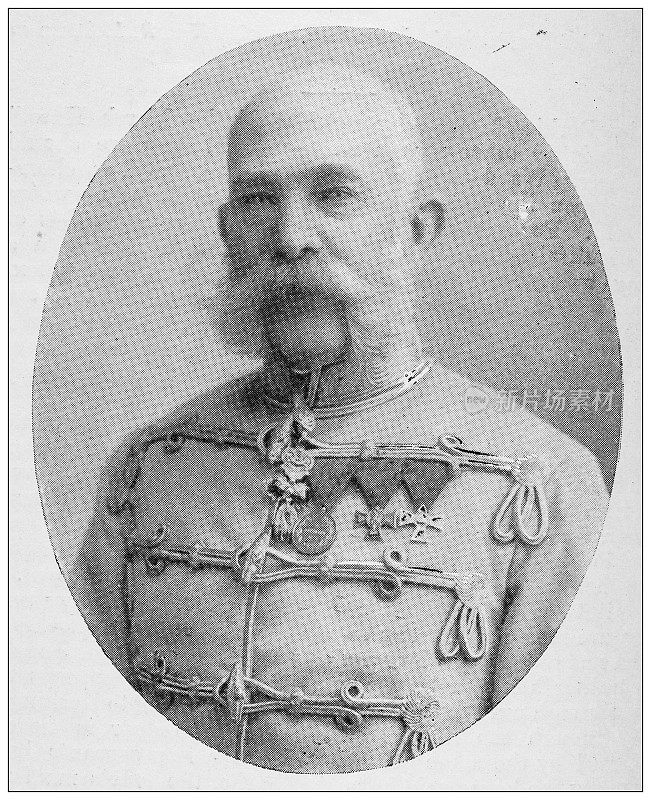 来自英国杂志的古董图片:奥地利皇帝弗朗茨・约瑟夫一世