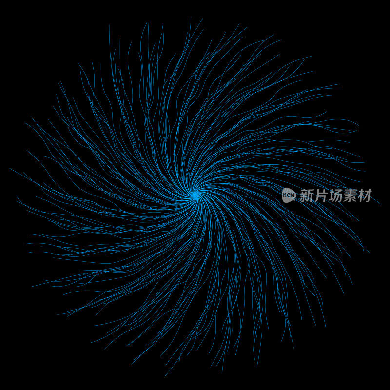 蓝色漩涡混沌线起源于一个点