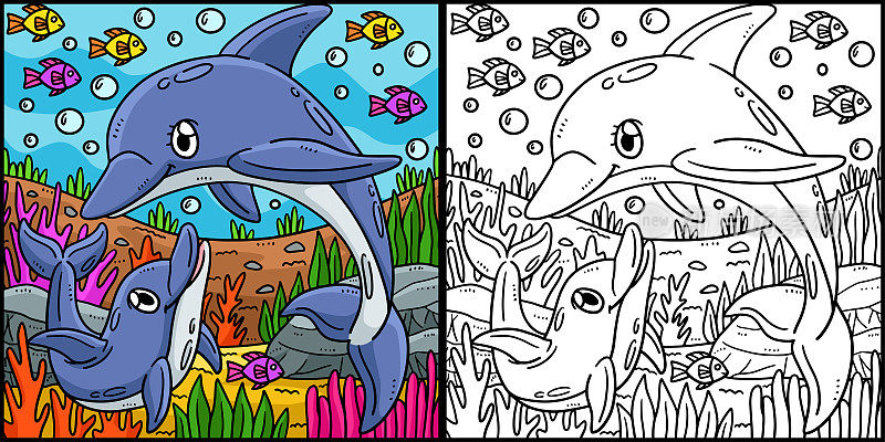 海豚妈妈和海豚宝宝插图