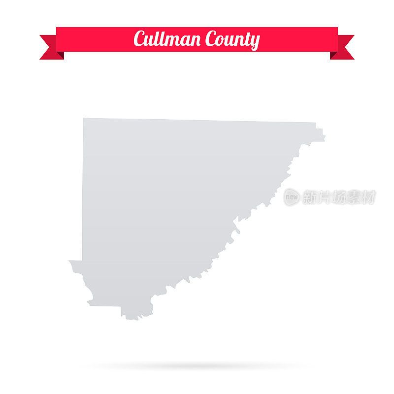 阿拉巴马州Cullman县。白底红旗地图