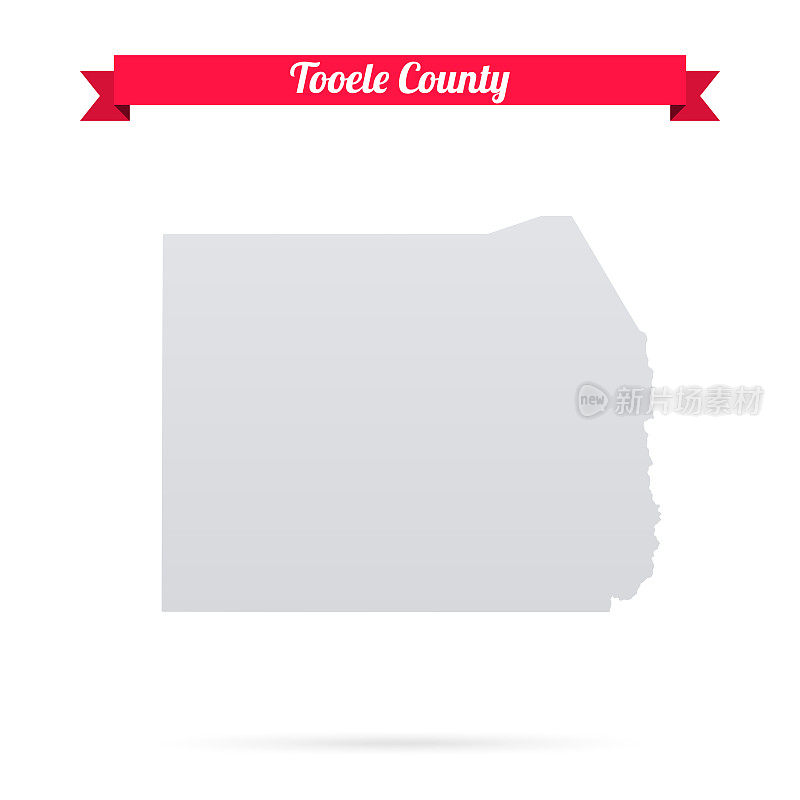 犹他州图尔县。白底红旗地图