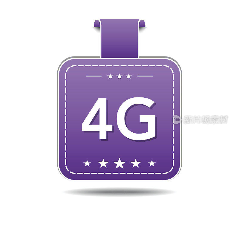 4g标志紫色矢量图标设计