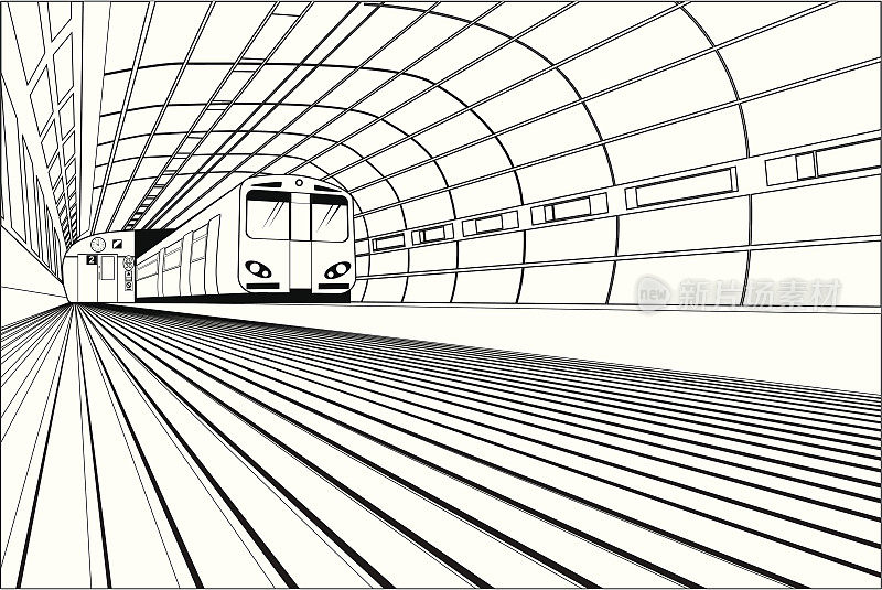 火车隧道(矢量和jpeg)