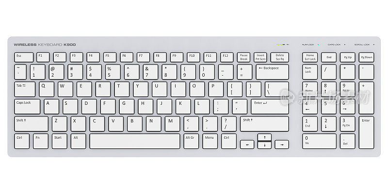 白色无线电脑PC键盘