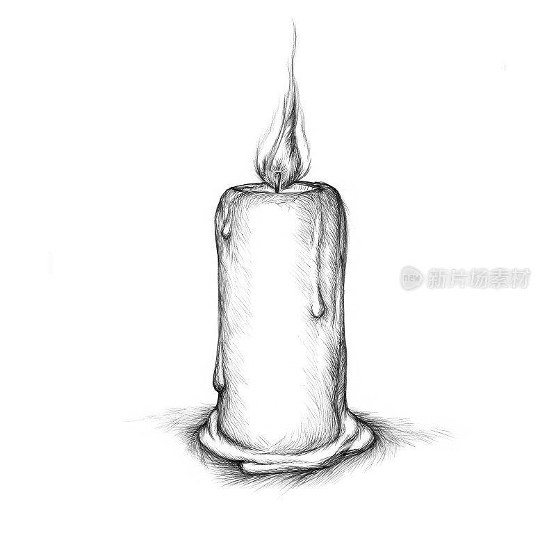 一支简单的燃烧的蜡烛