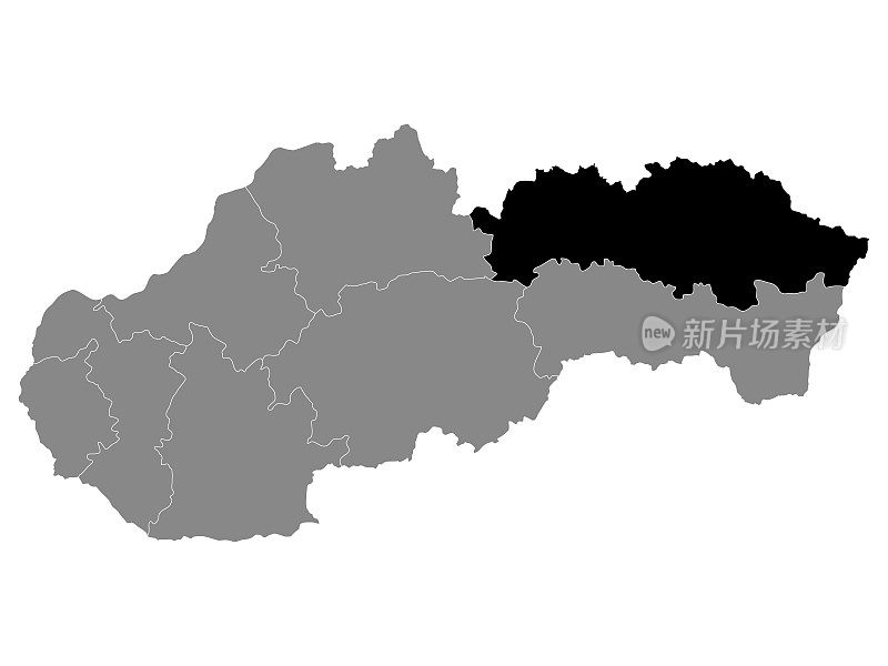 Prešov地区位置图