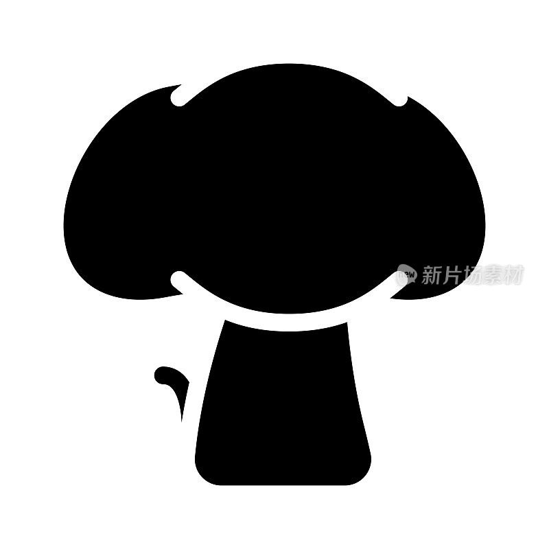 蘑菇蔬菜字形图标向量符号插图