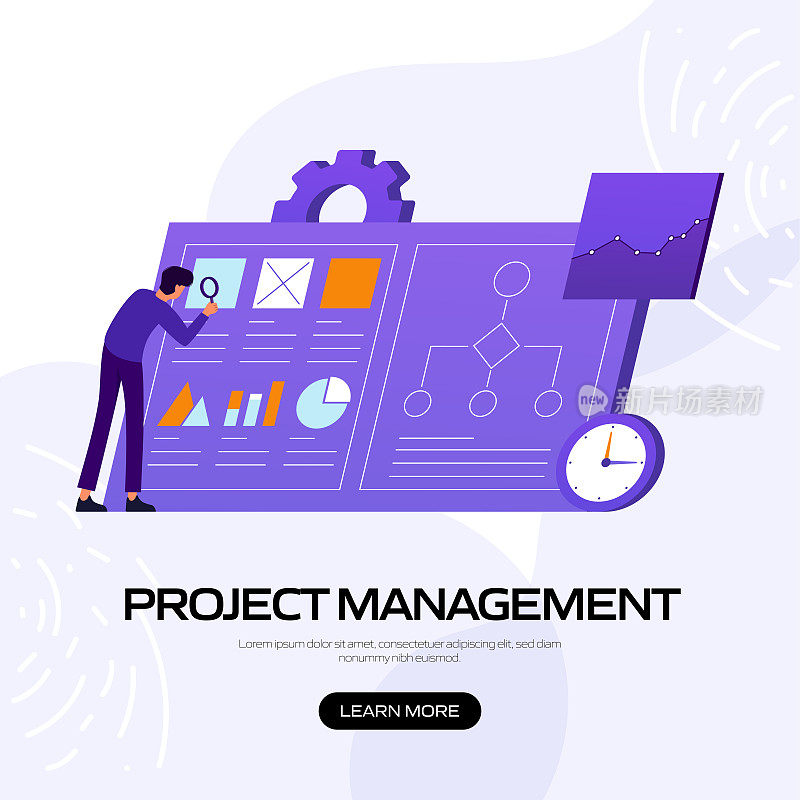 项目管理概念矢量插图网站横幅,广告和营销材料,在线广告,业务演示等。