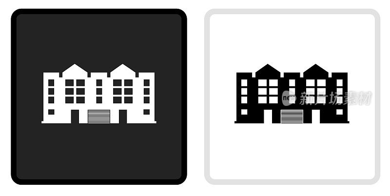公寓大楼图标上的黑色按钮与白色翻转