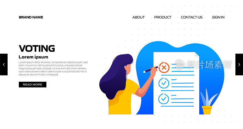 客户满意度投票概念矢量插图登陆页面模板，网站横幅，广告和营销材料，在线广告，业务演示等。