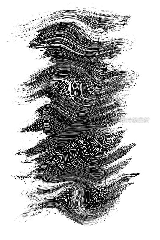 抽象黑色液化油漆笔刷描背景