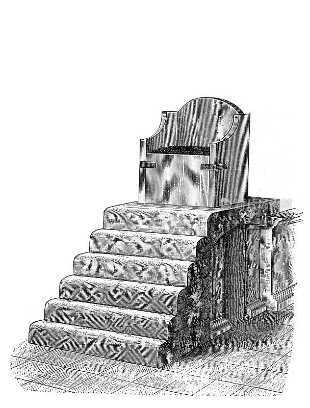 亚琛大教堂里查理曼大帝的大理石椅子