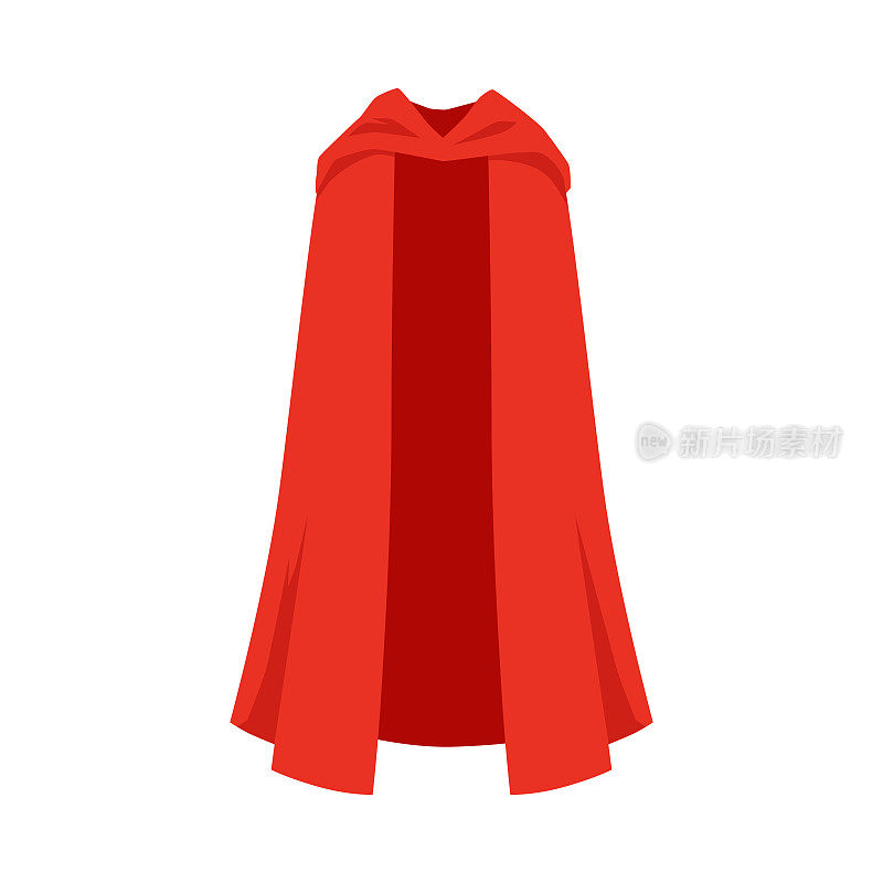 英雄的奢华斗篷或吸血鬼的红色丝绸飘逸斗篷。