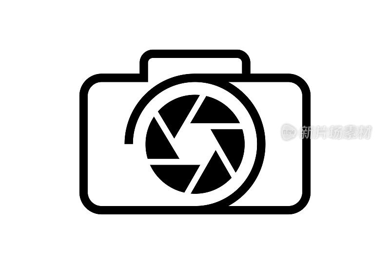 专业摄影相机最小标志符号设计。矢量标志模板。一种现代象征彩色相机的多媒体光圈图像拍摄。肖像自然建筑和婚礼摄影师标志。EPS10