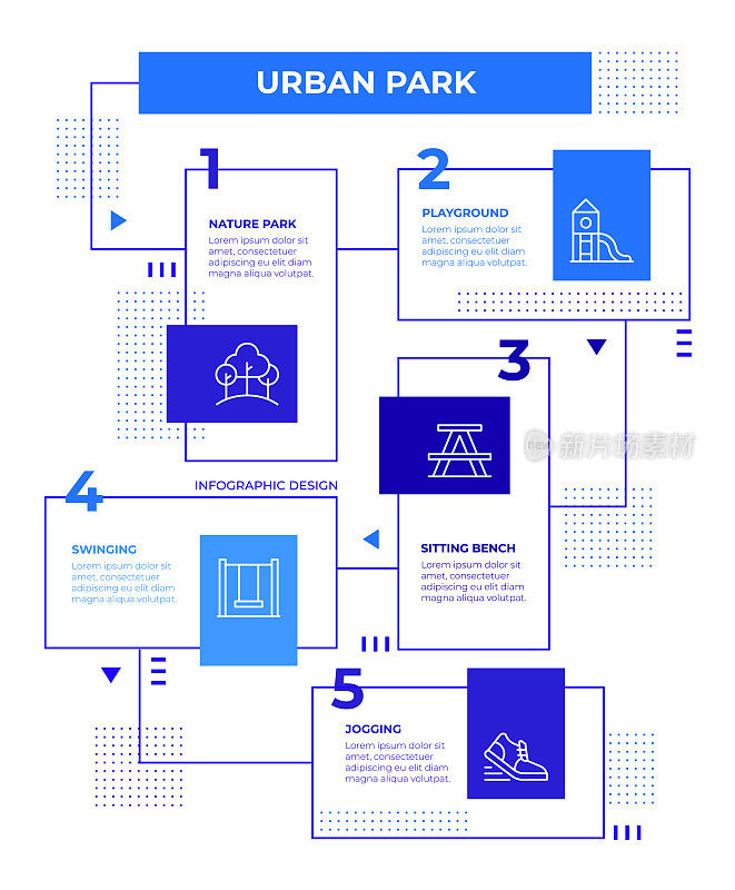 城市公园信息图表模板