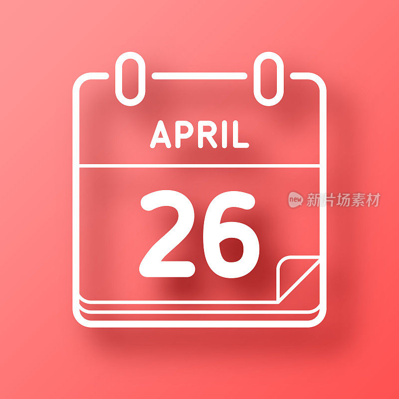 4月26日。图标在红色背景与阴影