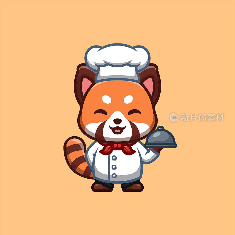 小熊猫厨师可爱创意卡哇伊卡通吉祥物Logo