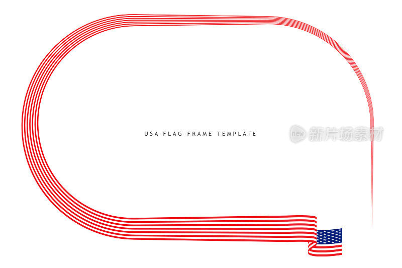 美国国旗框架矢量插图