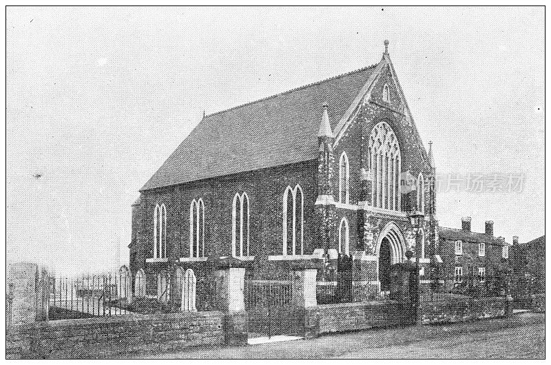 英格兰多塞特的古董照片:新浸信会教堂，吉林厄姆