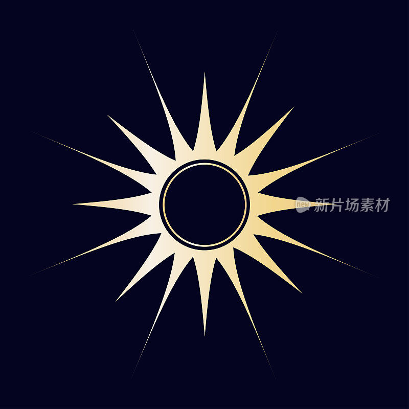 星星和太阳金色图标