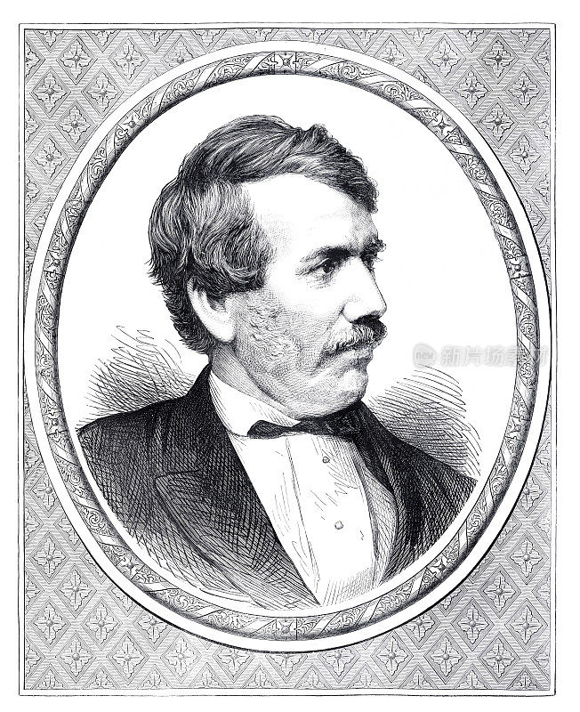 大卫·利文斯通探险家和先驱1874年的肖像