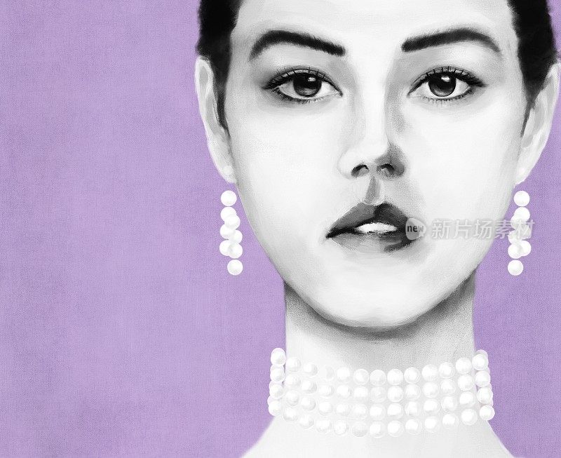 一个戴着珍珠首饰的年轻女子的肖像