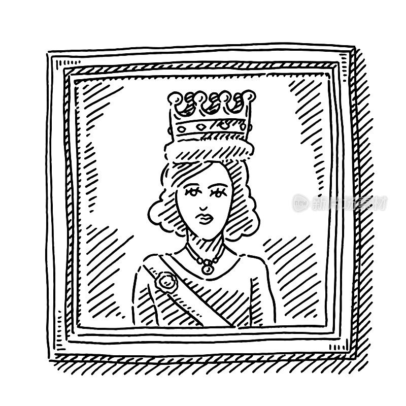 年轻女王肖像画框图