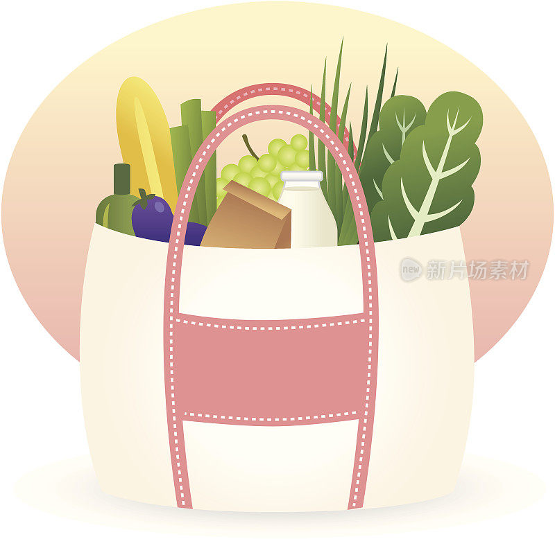 一个环保购物袋的插图