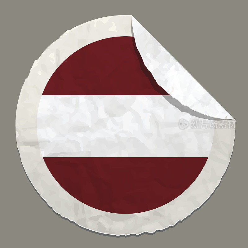 拉脱维亚国旗上的纸标签