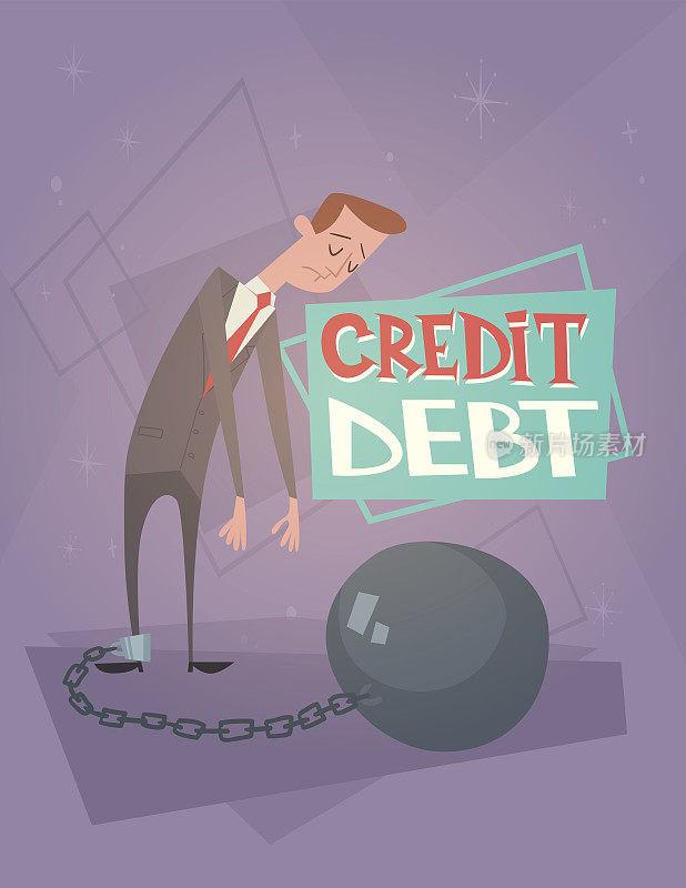 商人锁链束缚腿信贷债务融资危机概念