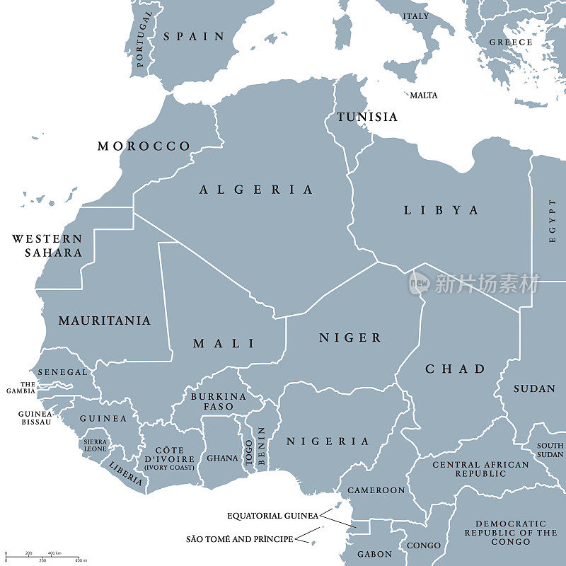 西非国家的政治地图