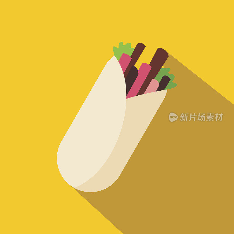 墨西哥沙拉菜图标在平坦的风格