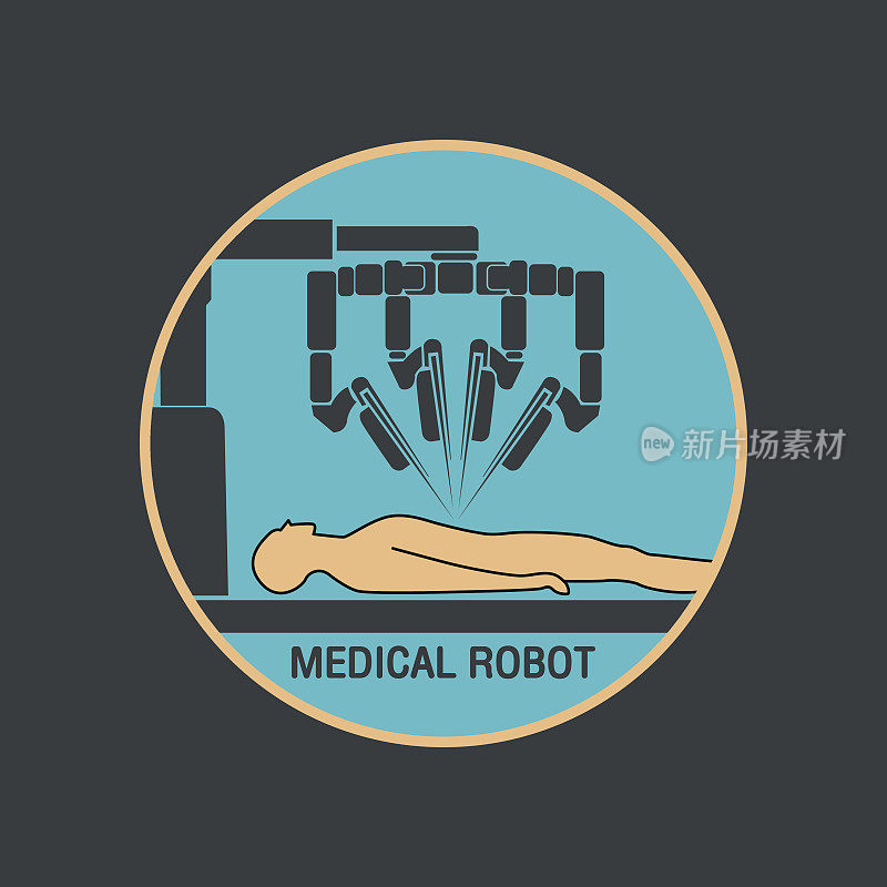 医疗机器人图标矢量