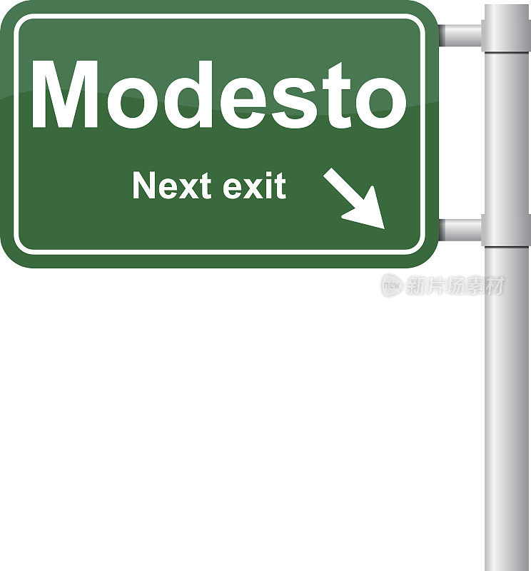 Modesto下一个出口绿色信号向量