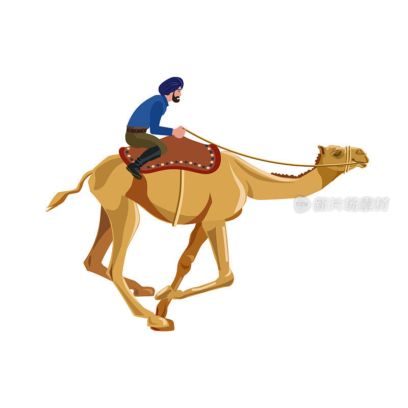 骑着骆驼的印度人