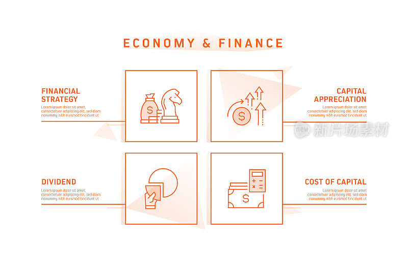 经济和金融概念信息图模板，元素和图标。简单的矢量信息图设计
