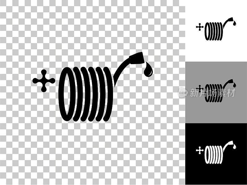 花园软管图标在棋盘上透明的背景